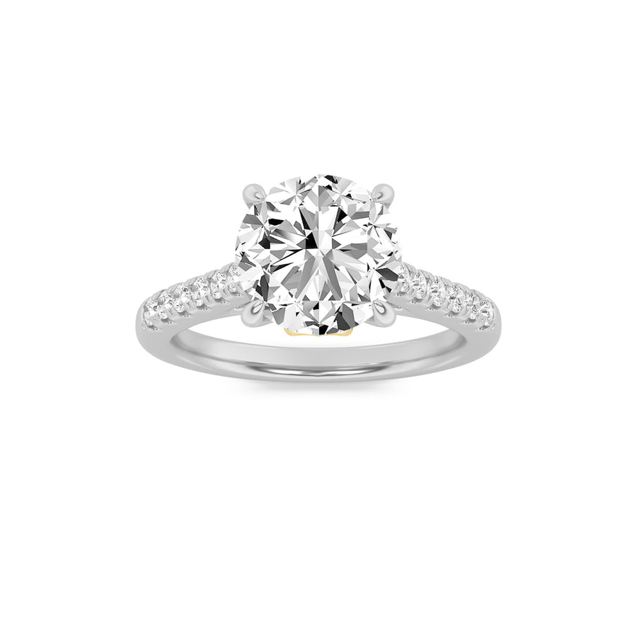 14K WG 2.5ctw Lab Diamond Solitaire Ring Sz 7