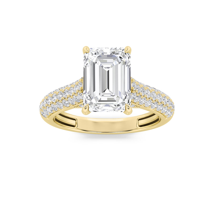 14K Yellow Gold 2.5ctw Emerald Lab Diamond Ring Sz 7