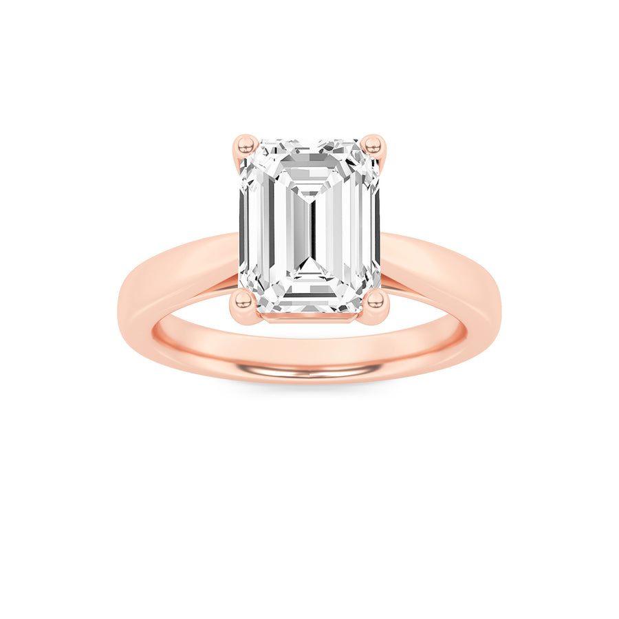 14K Rose Gold 2ct Lab Diamond Ring, F Color VS+