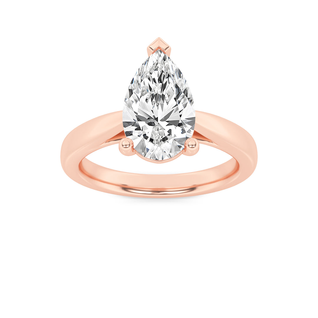 14K Rose Gold 2ct Lab Diamond Ring, Size 7