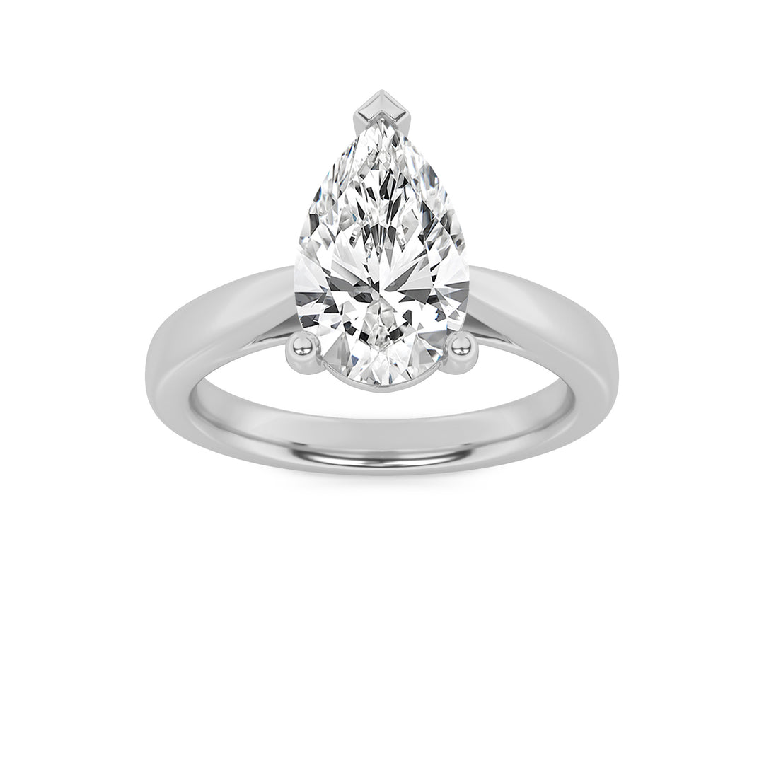 14K White Gold 2ct Lab Diamond Ring, F Color VS+