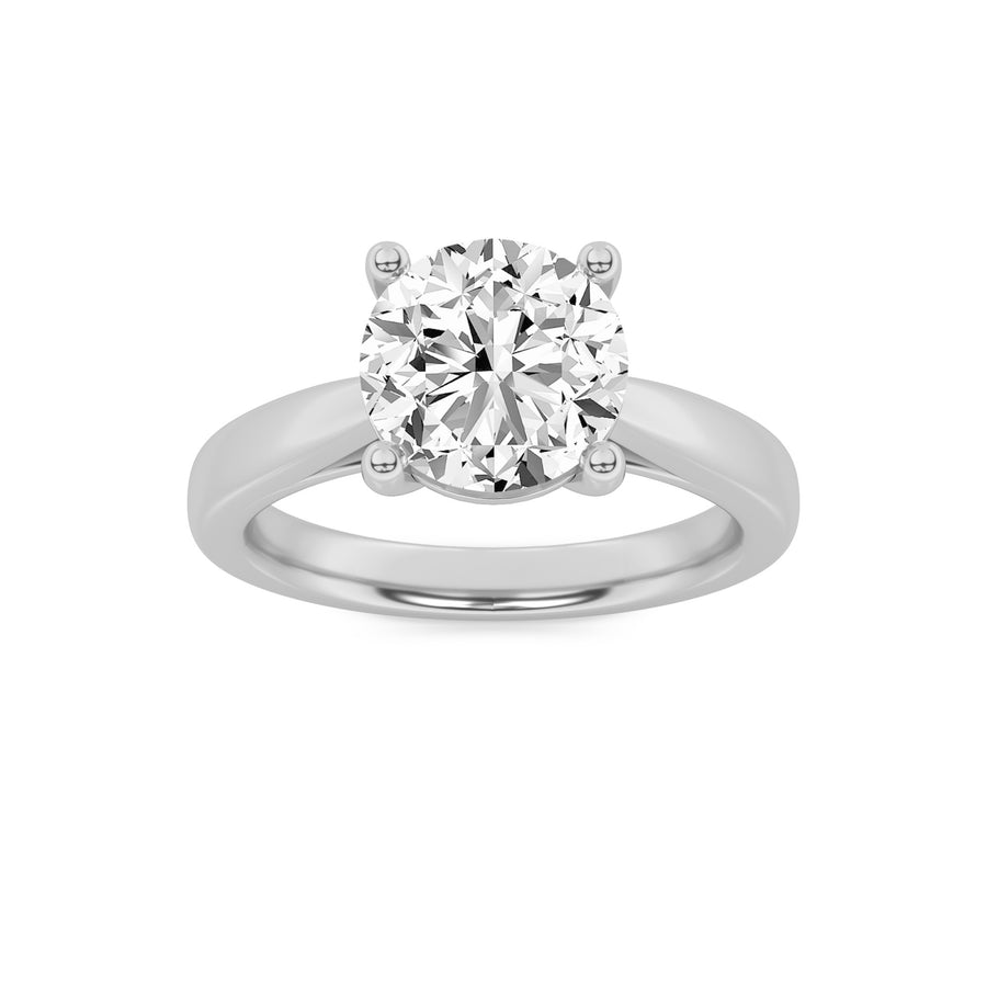 14K White Gold 3ctw Lab Diamond Solitaire Ring Sz7