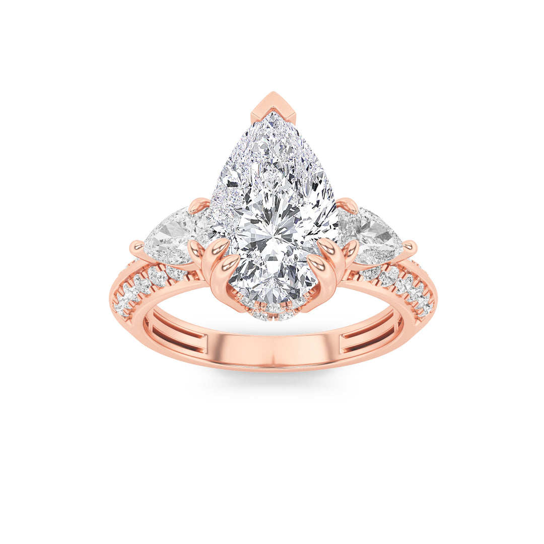 14K Rose Gold 3.5ctw Lab Diamond Solitaire Ring
