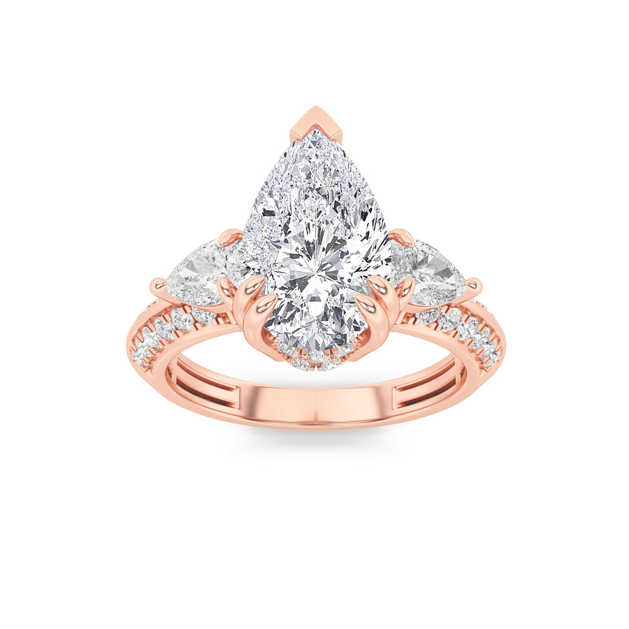 14K Rose Gold 3.5ctw Lab Diamond Solitaire Ring
