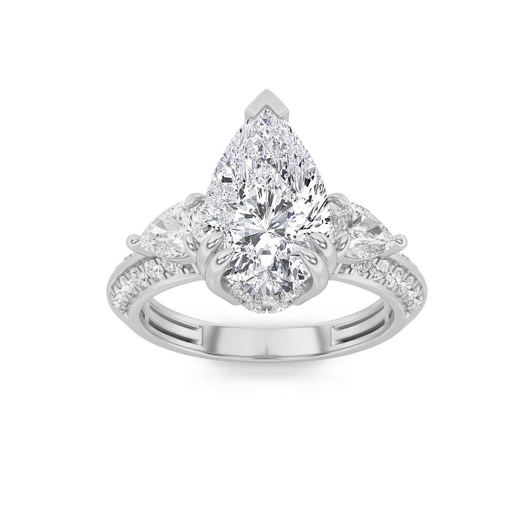 14K White Gold 3.5ctw Lab Diamond Solitaire Ring