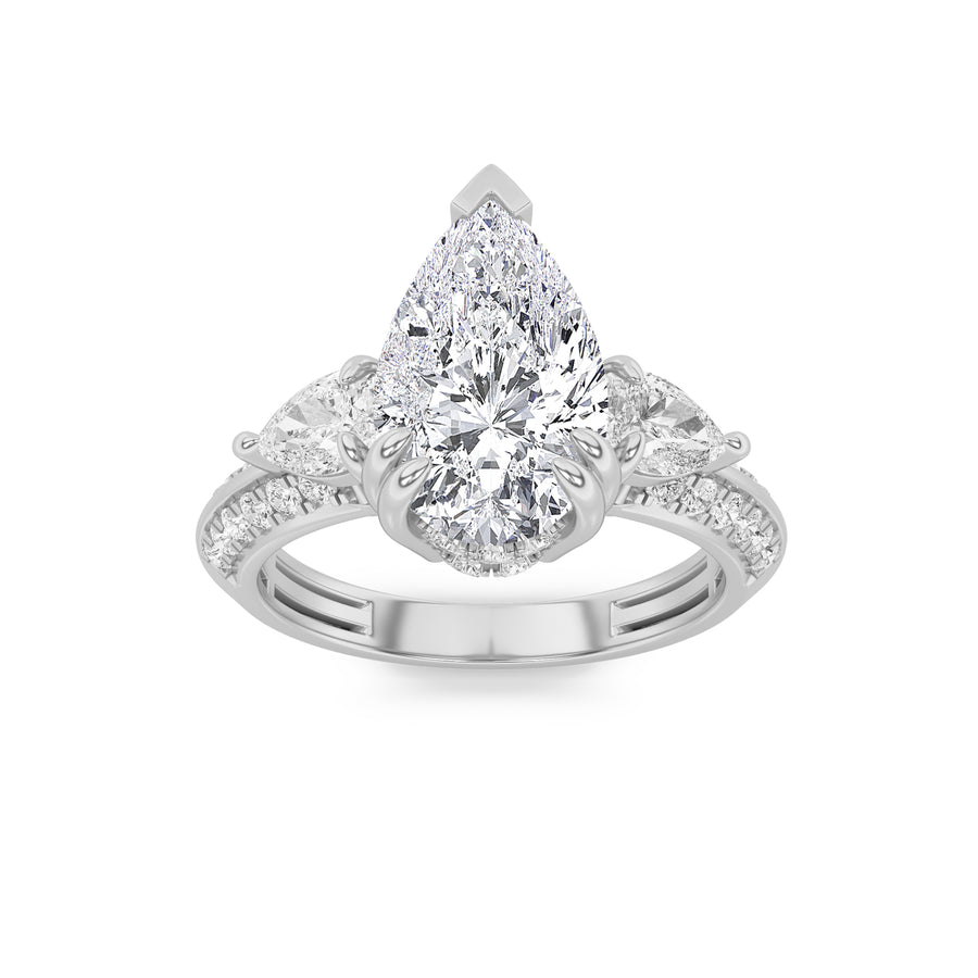 14K White Gold 3.5ctw Lab Diamond Solitaire Ring