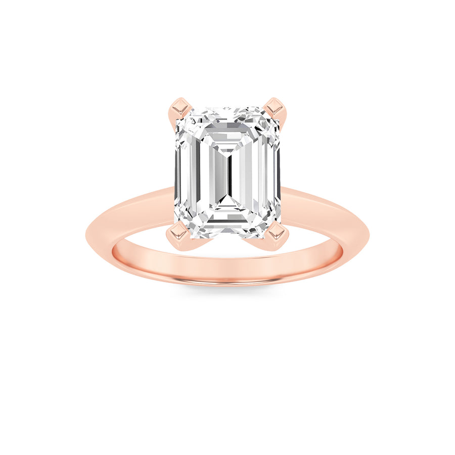 14K Rose Gold 2ct Lab Diamond Ring, Size 7