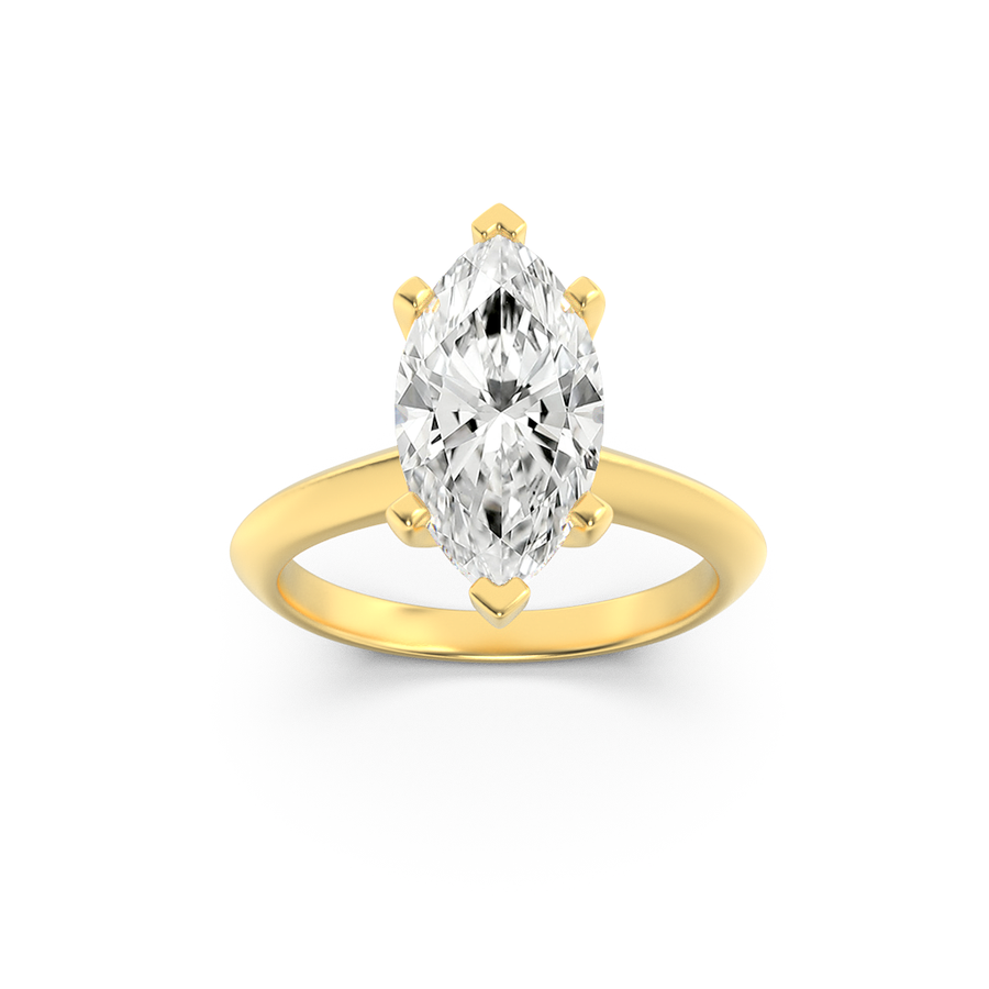 14K Yellow Gold 3.1ct Lab Diamond Marquise Ring Sz7