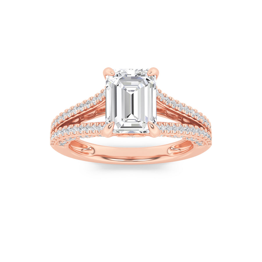 14K Rose Gold 2ctw Lab Diamond Ring, F Color VS+ Size 7