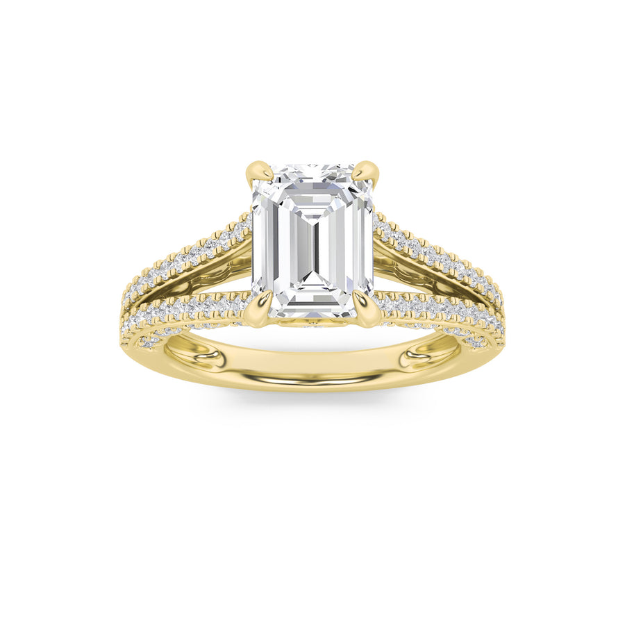 14K Yellow Gold 2ctw Lab Diamond Ring, F+ VS+ Size 7