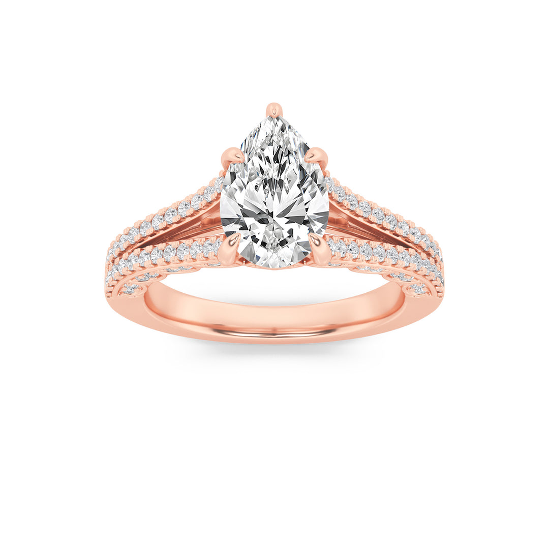 14K Rose Gold 2ctw Lab Diamond Engagement Ring