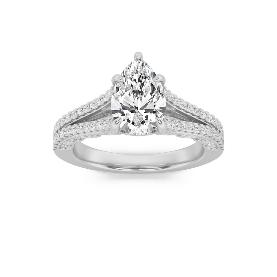 Radiant 14K White Gold 2ct F/VS Lab Diamond Ring