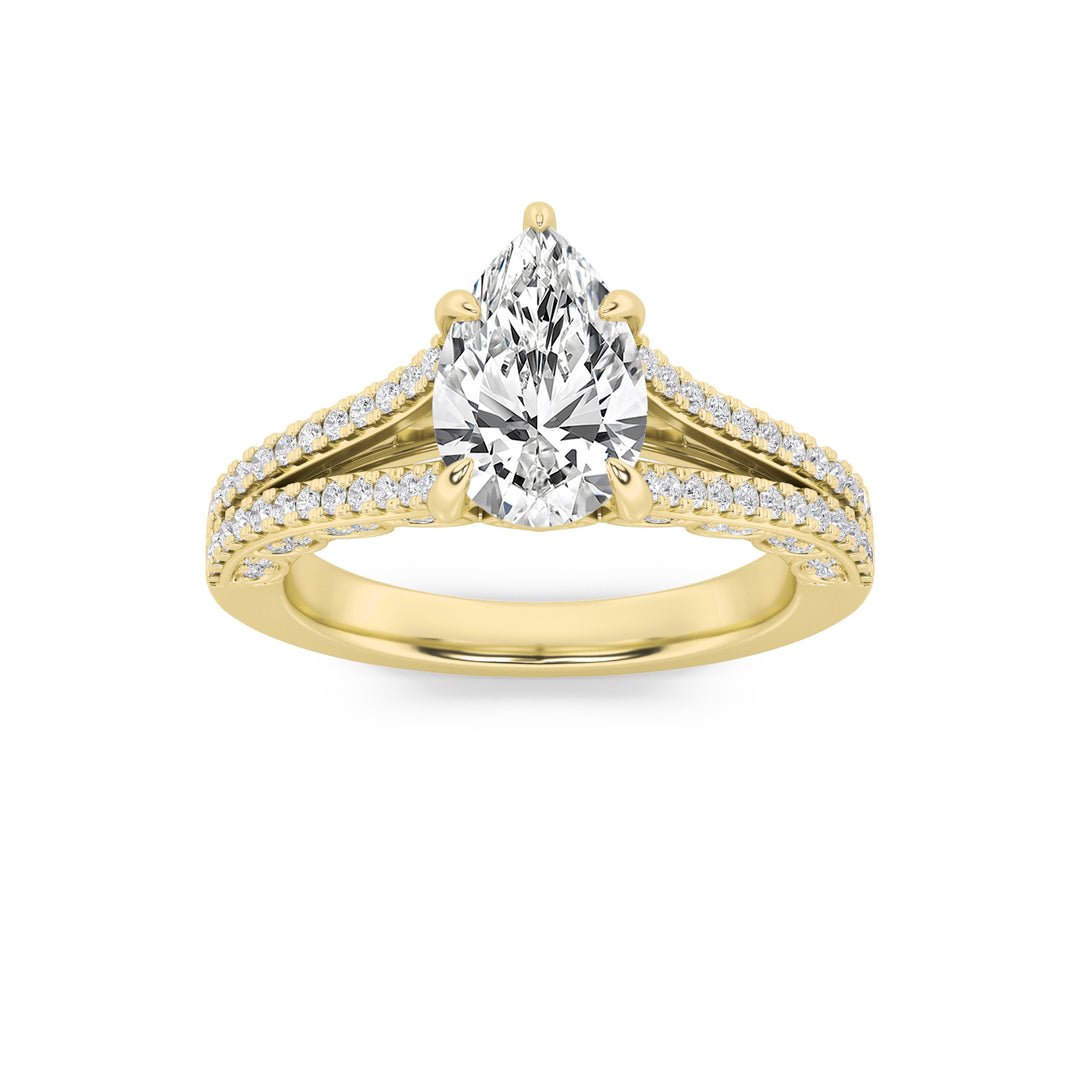14K Yellow Gold Lab Diamond Ring 2.1ctw G VS