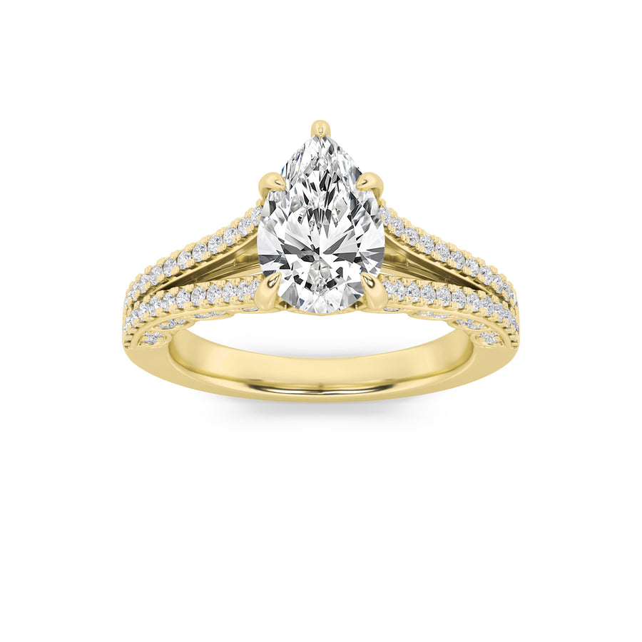 14K Yellow Gold Lab Diamond Ring 2.1ctw G VS