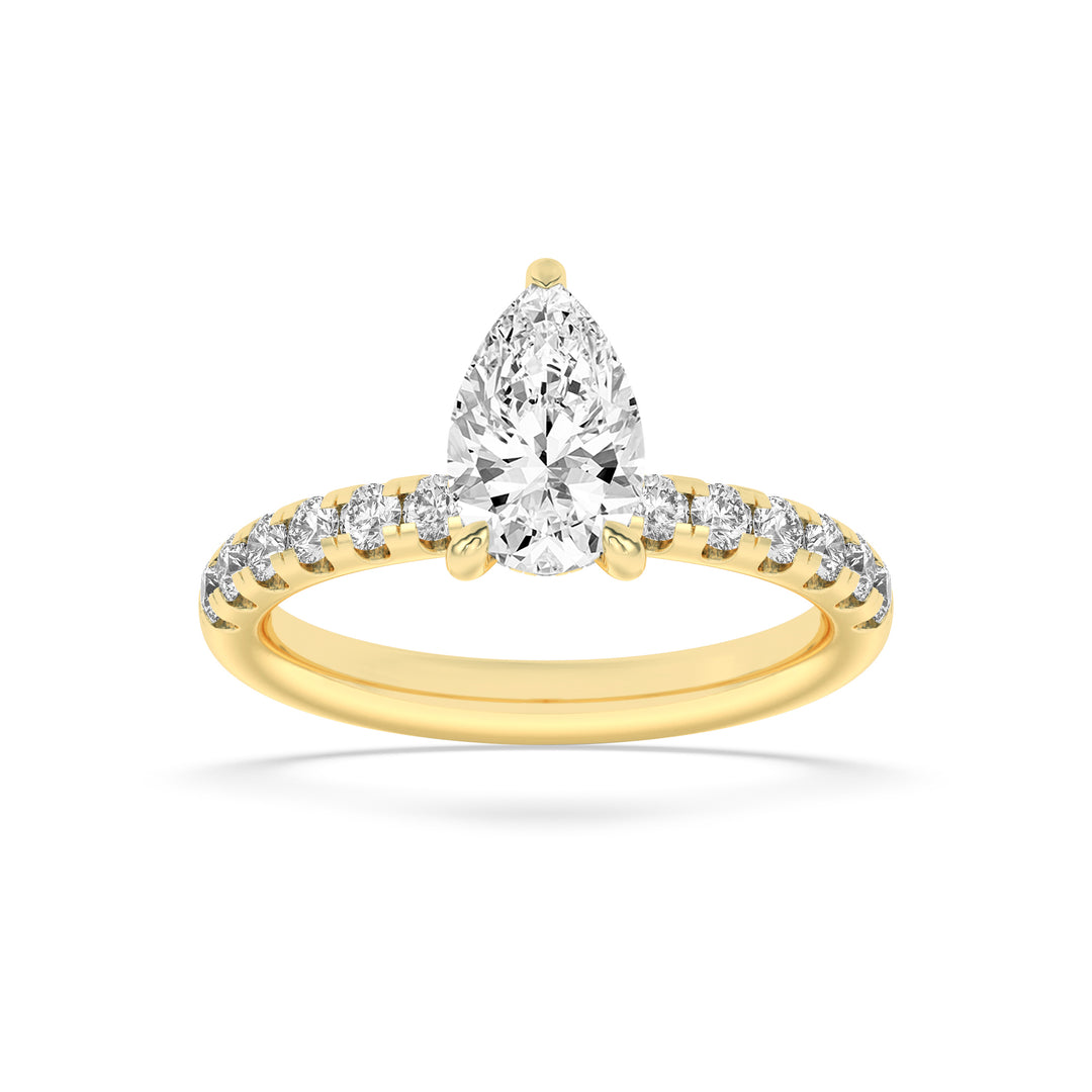 14K Yellow Gold 2ctw Lab Diamond Solitaire Ring Sz 7