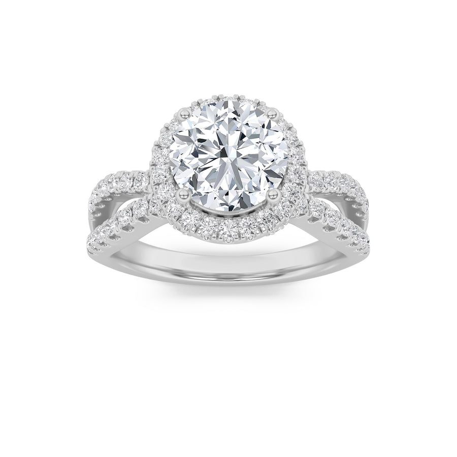 14K White Gold 2ctw Lab Diamond Solitaire Ring