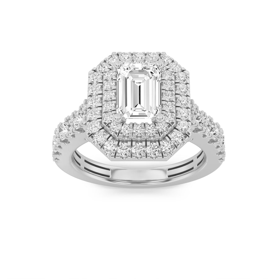 14K White Gold 2ctw Lab Diamond Ring Sz 7