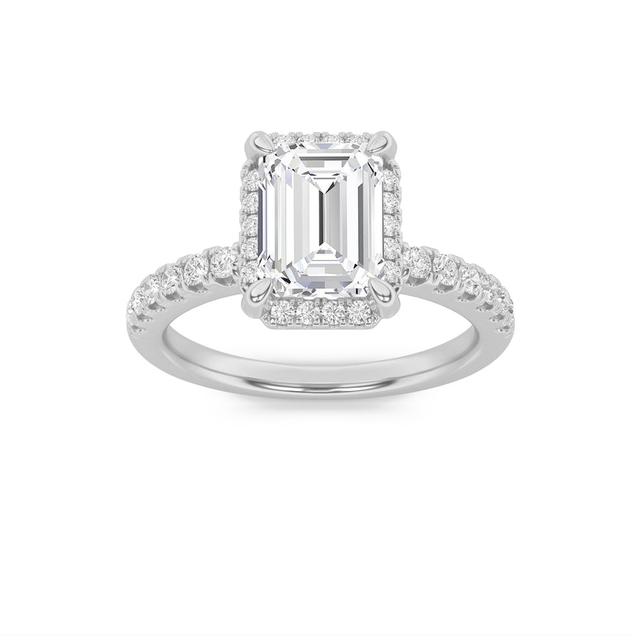 14K White Gold 2ct Lab Diamond Ring F+ Color