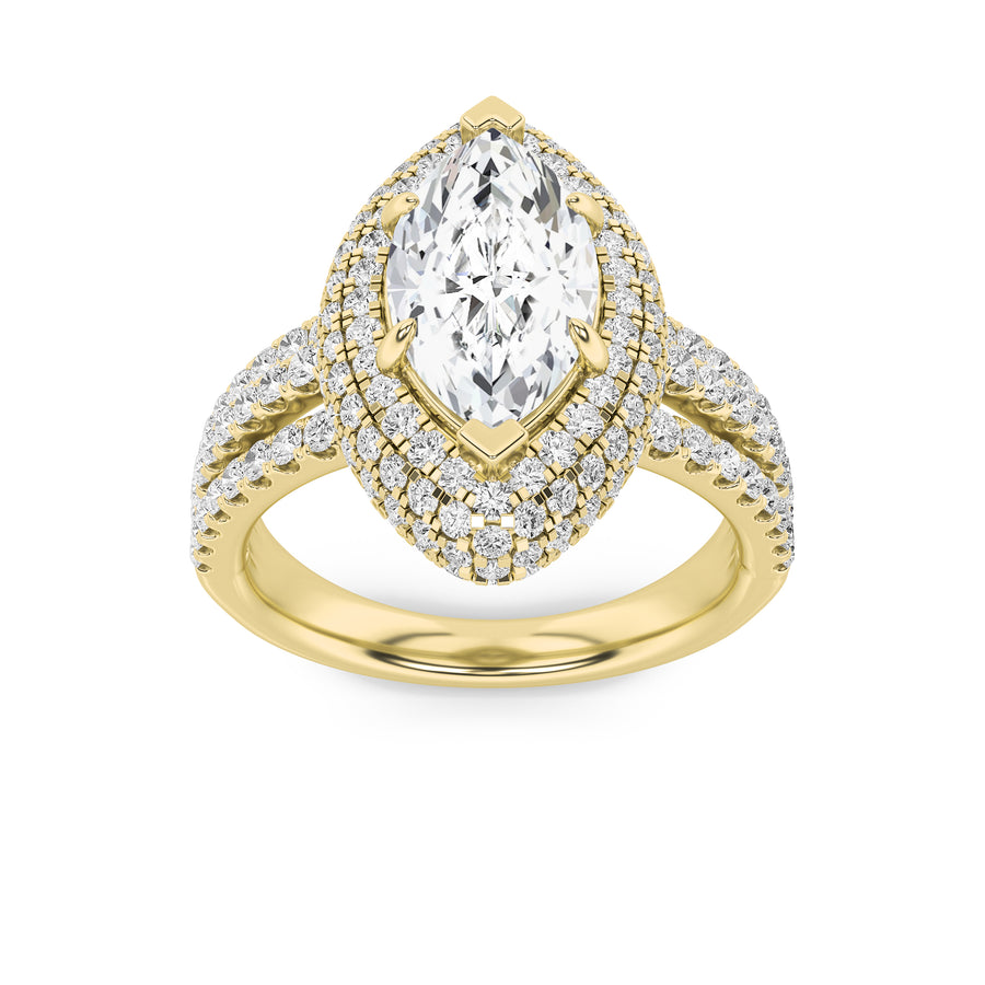 14K Yellow Gold 2.9ctw Marquise Lab Diamond Ring