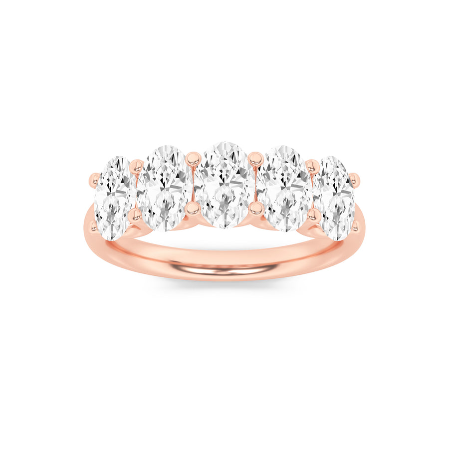 14K Rose Gold 2ctw Lab Diamond Oval Ring Sz 7