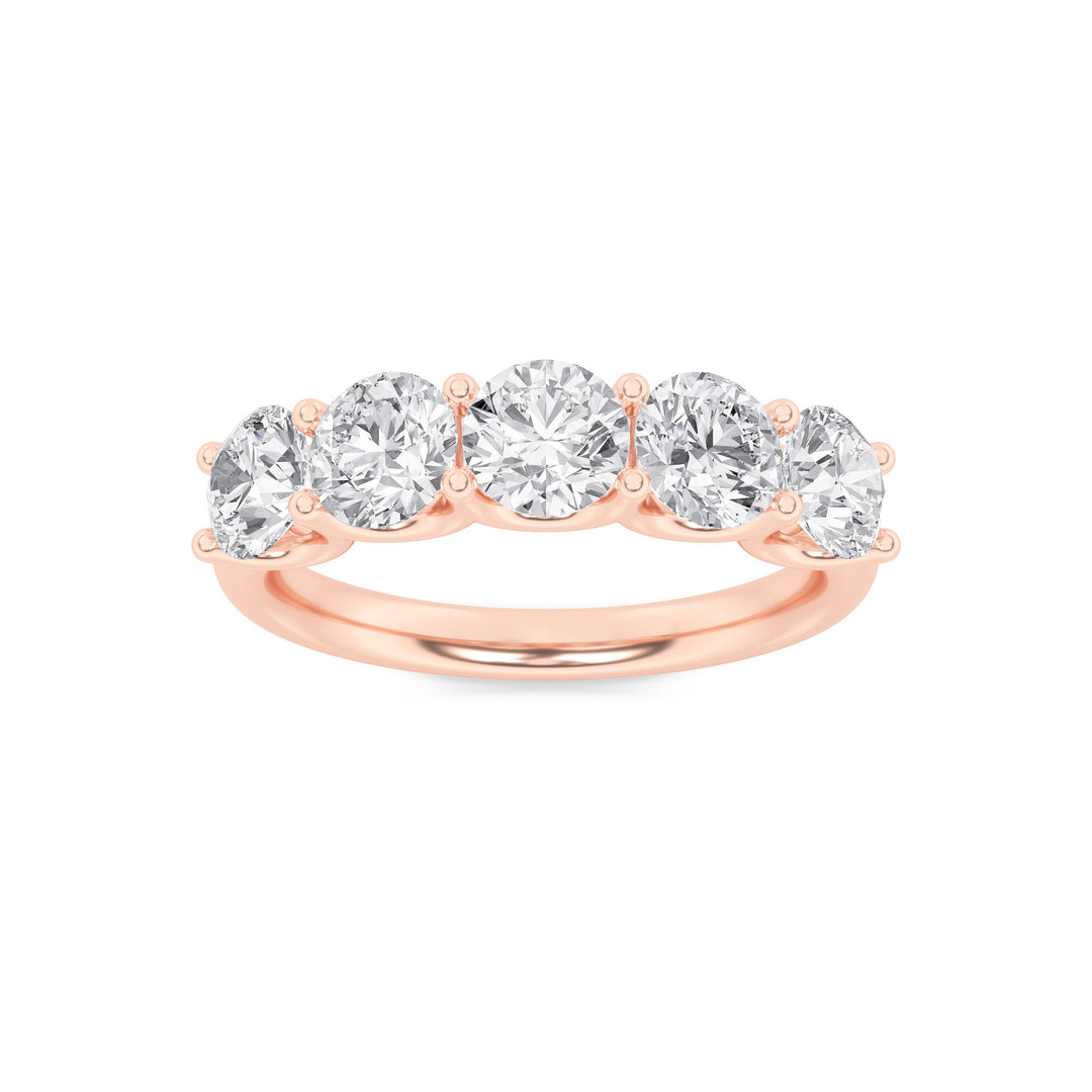 14K Rose Gold 2.1ct Lab Diamond Ring, Size 7