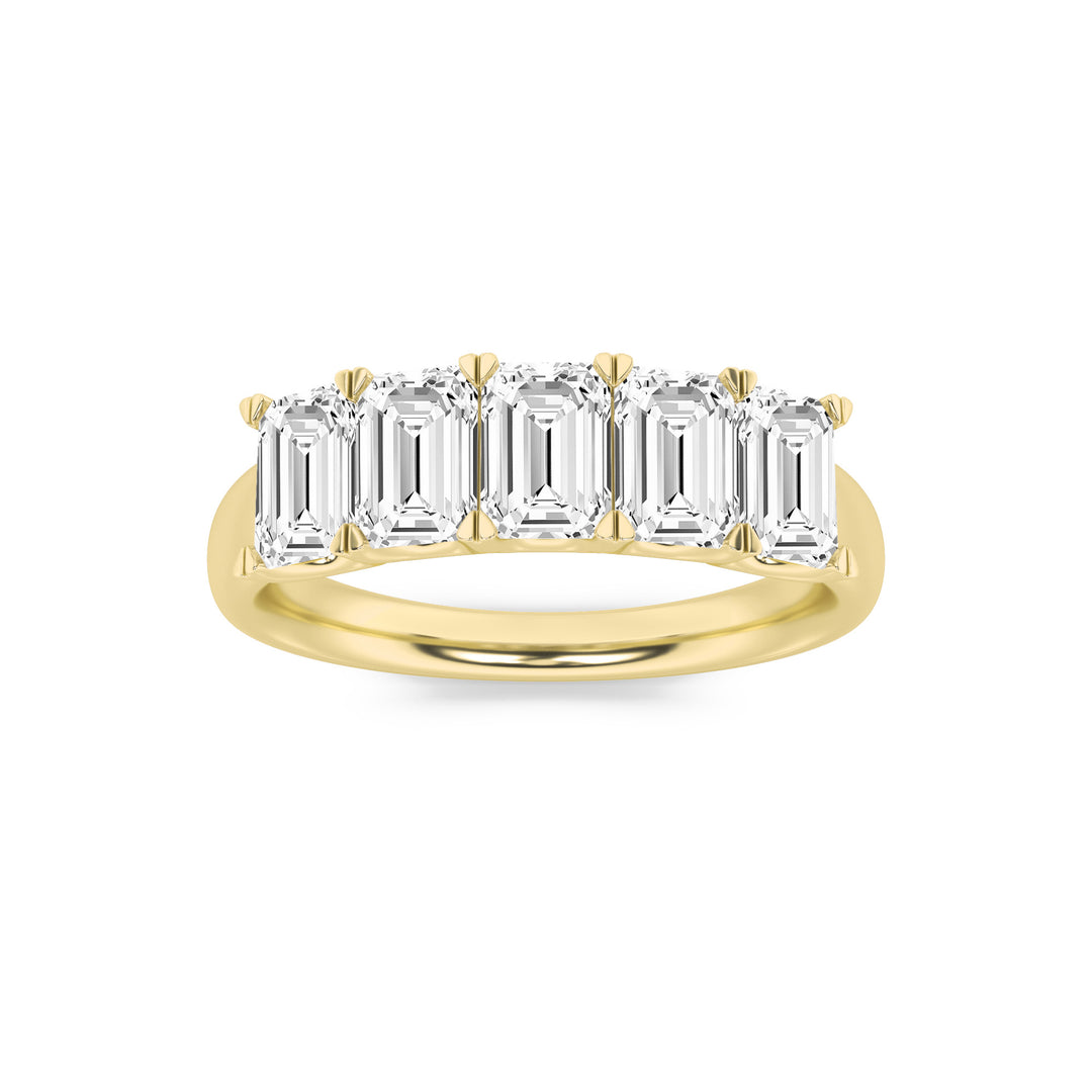 14K Yellow Gold Lab Diamond Emerald Ring 2.1ctw