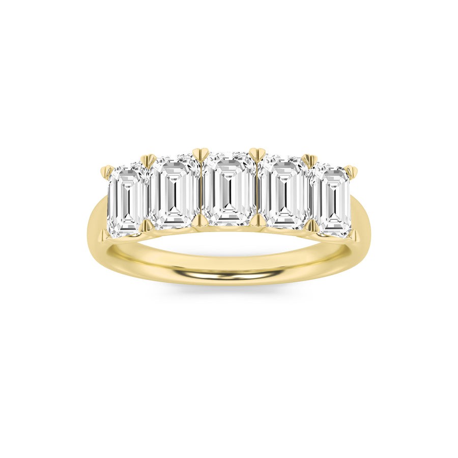 14K Yellow Gold Lab Diamond Emerald Ring 2.1ctw
