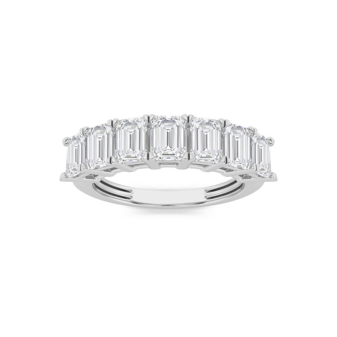 14K White Gold 2.25ct Lab Diamond Emerald Ring Sz 7