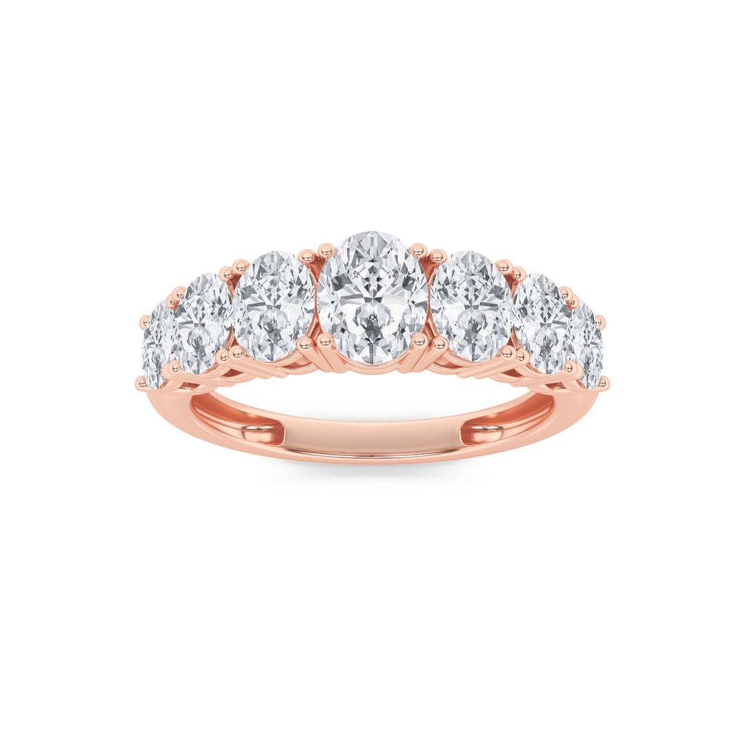 14K Rose Gold 2ct Lab Diamond Oval Ring Sz 7