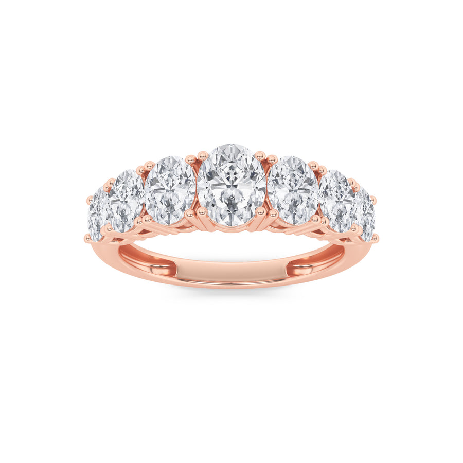 14K Rose Gold 2ct Lab Diamond Oval Ring Sz 7