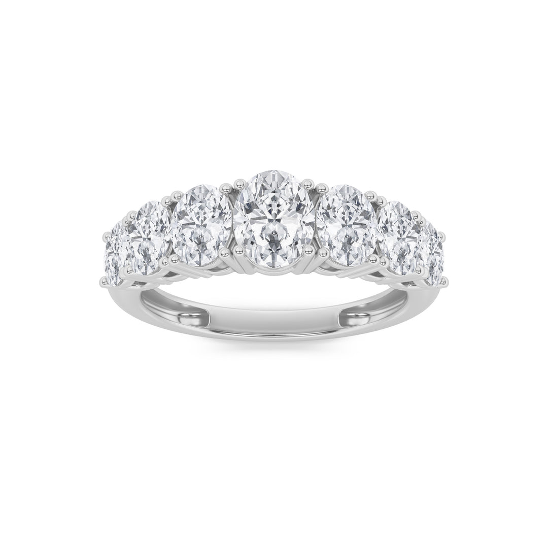 14K White Gold 2.94ct Lab Diamond Oval Ring Sz 7