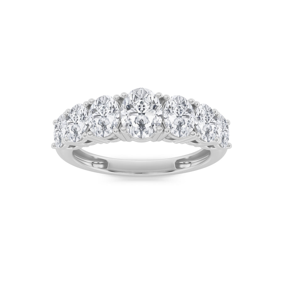 14K White Gold 2.94ct Lab Diamond Oval Ring Sz 7