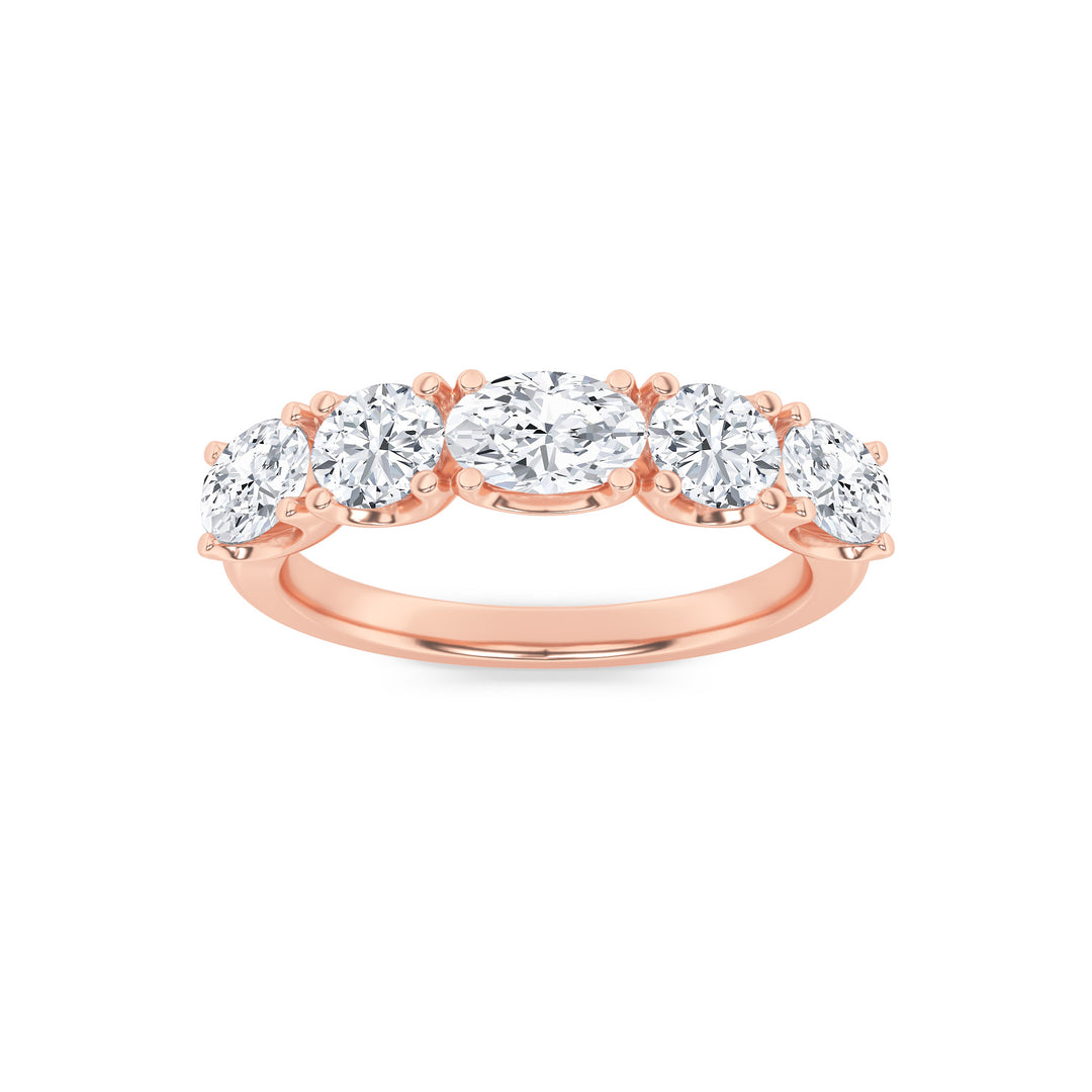 14K Rose Gold 1.5ctw Lab Diamond Oval Ring Sz 7