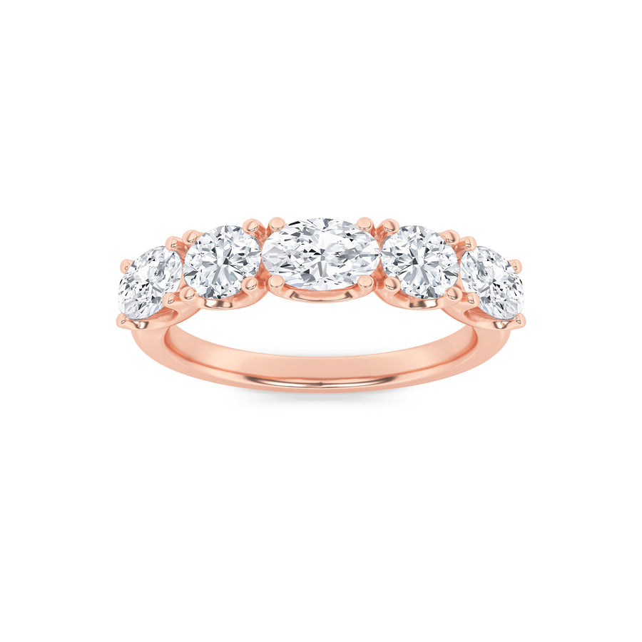 14K Rose Gold 1.5ctw Lab Diamond Oval Ring Sz 7