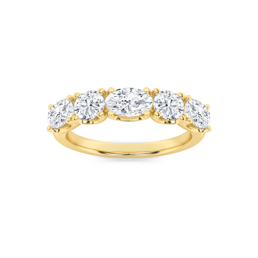 14K Yellow Gold 1.5ctw Oval Lab Diamond Ring Sz 7