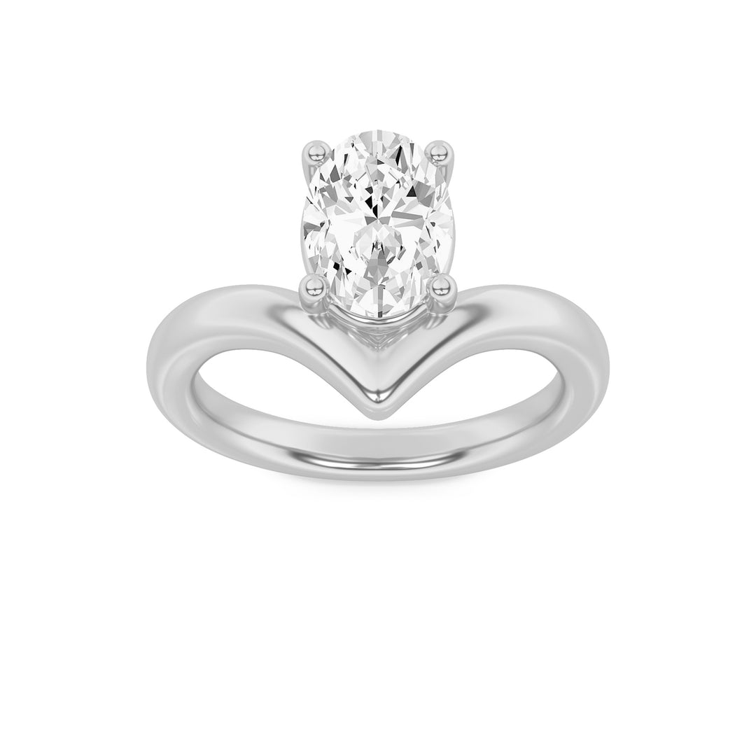14K White Gold 1.5ct Oval Lab Diamond Ring