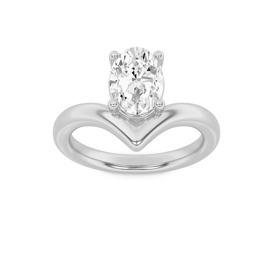 14K White Gold 1.5ct Oval Lab Diamond Ring