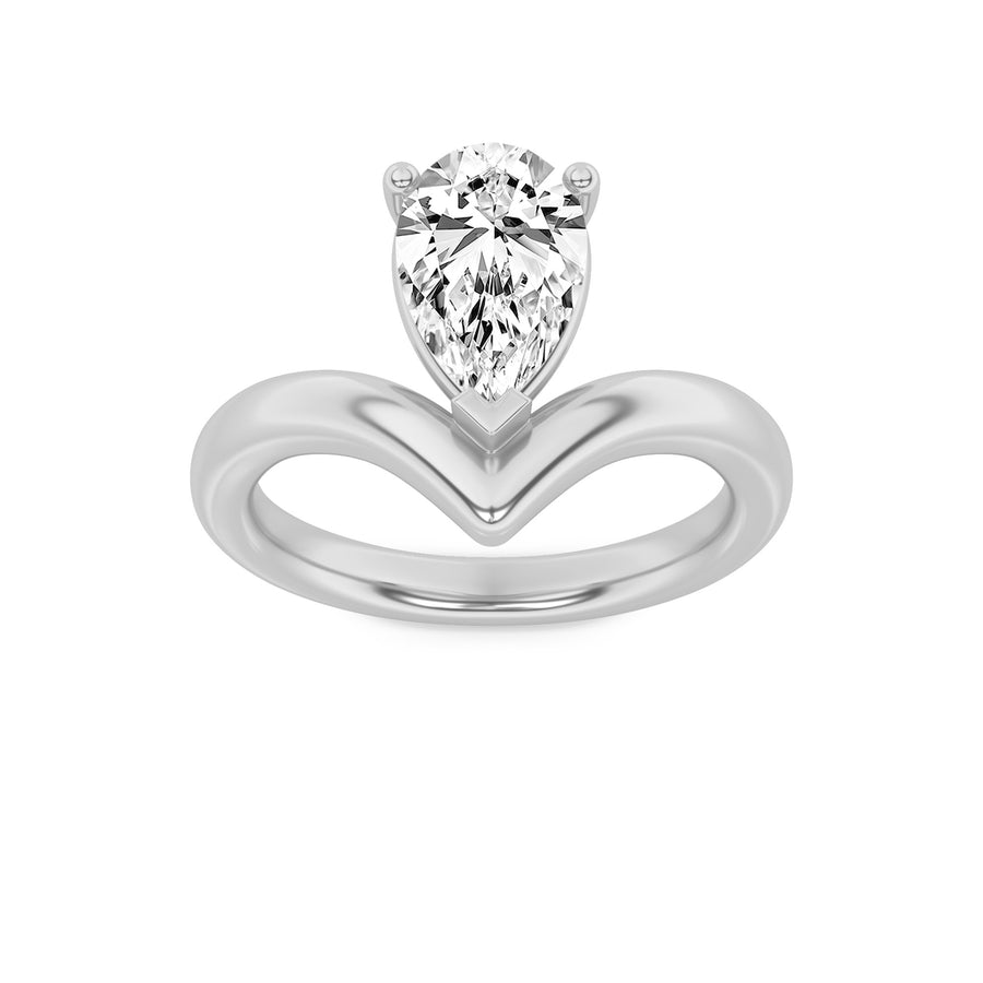 14K White Gold 1.4ct Lab Diamond Ring, F+ VS+ Sz 7