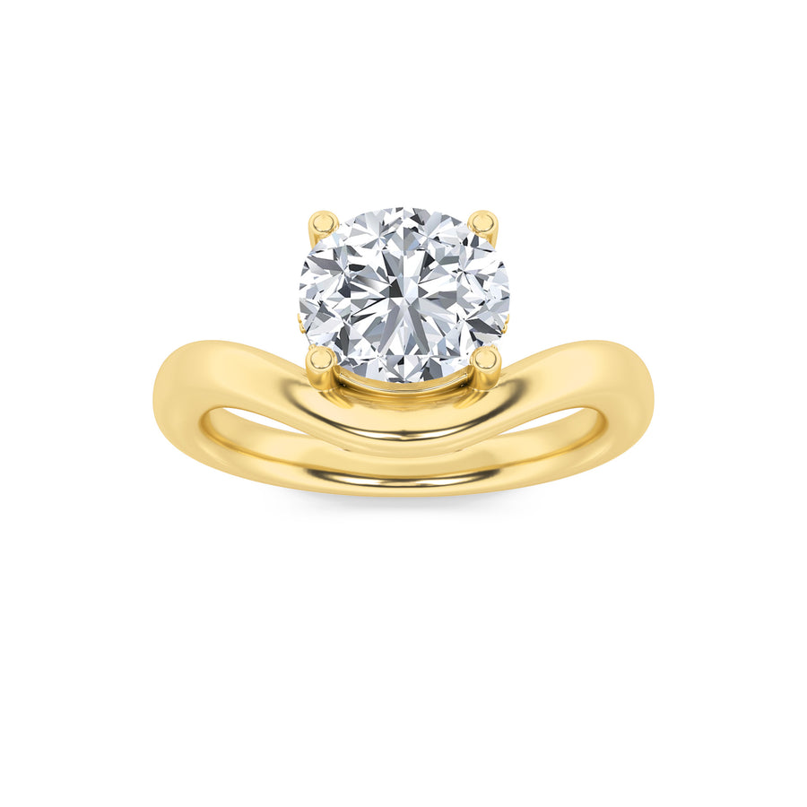 14K Yellow Gold 2ct Lab Diamond Solitaire Ring