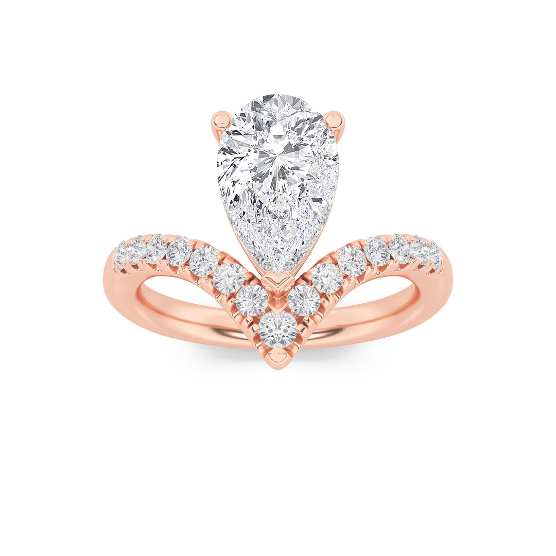14K Rose Gold 2ctw Lab Diamond Solitaire Ring Sz 7