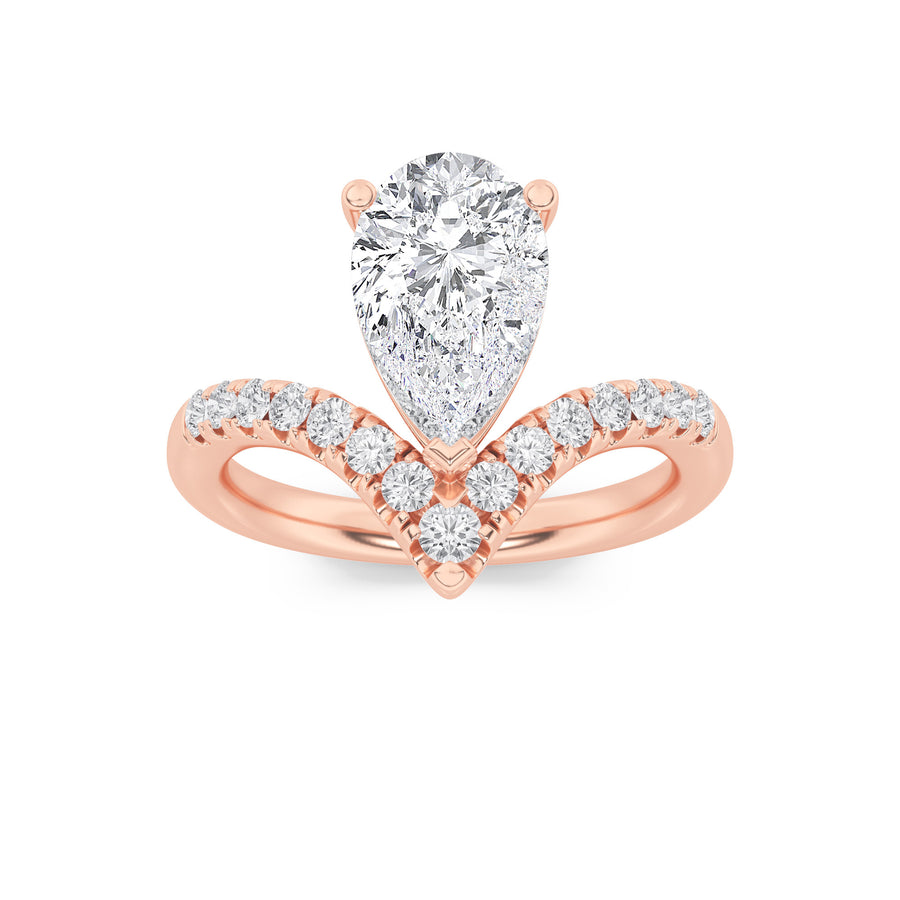 14K Rose Gold 2ctw Lab Diamond Solitaire Ring Sz 7