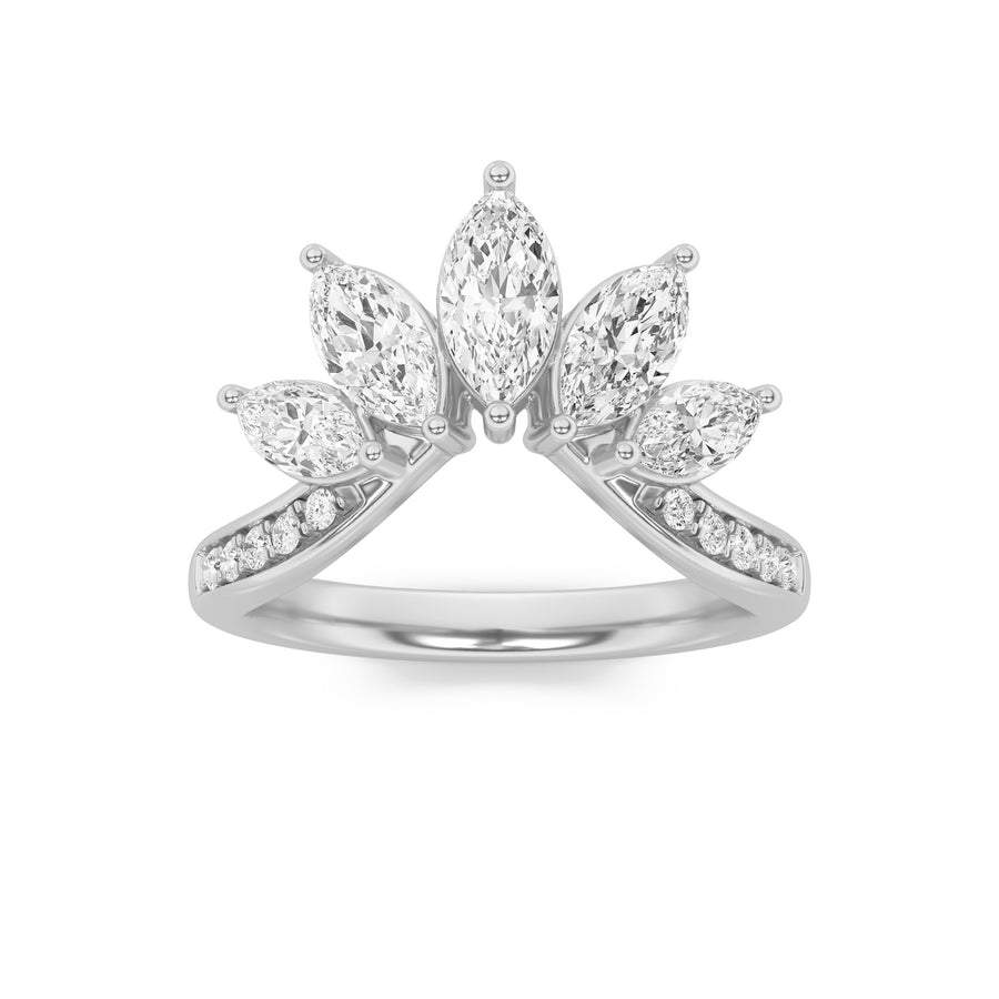 14K White Gold 1.4ct Lab Diamond Ring Sz 7