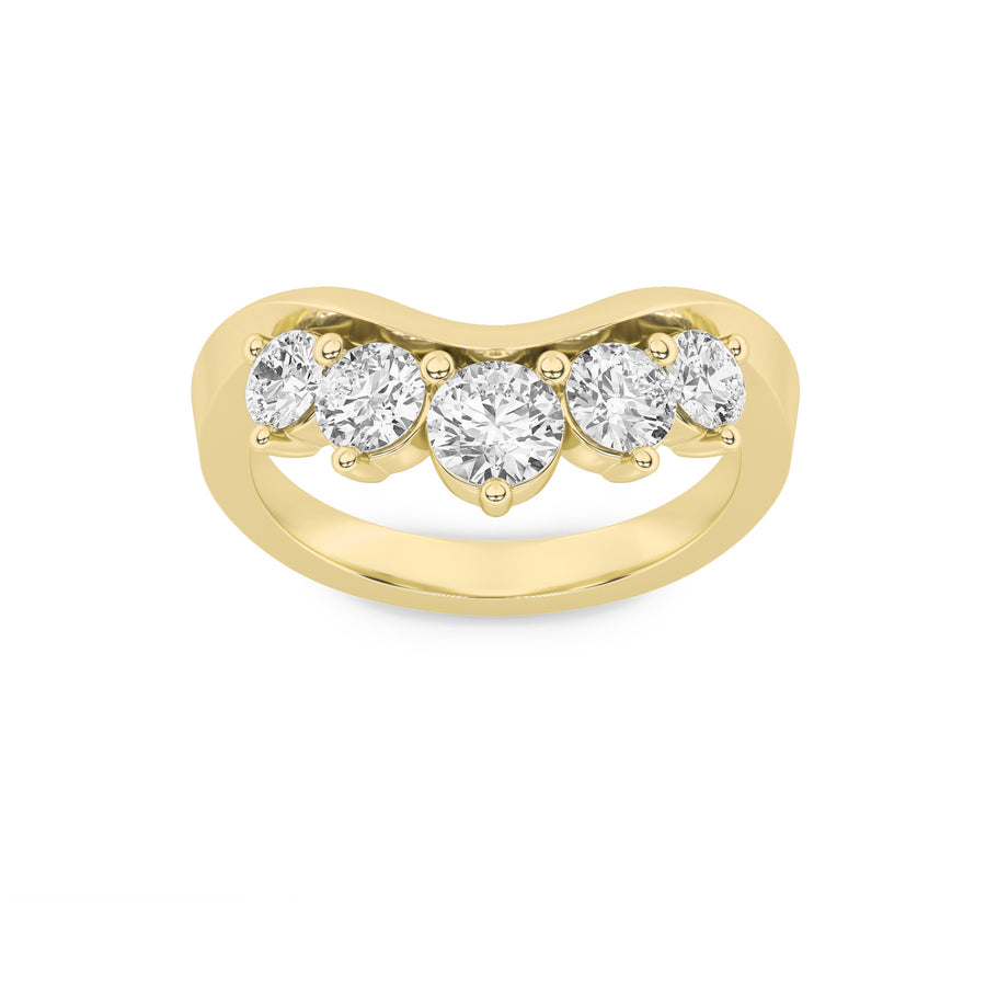 14K Yellow Gold 1ct F+VS Lab Diamond Ring Sz 7