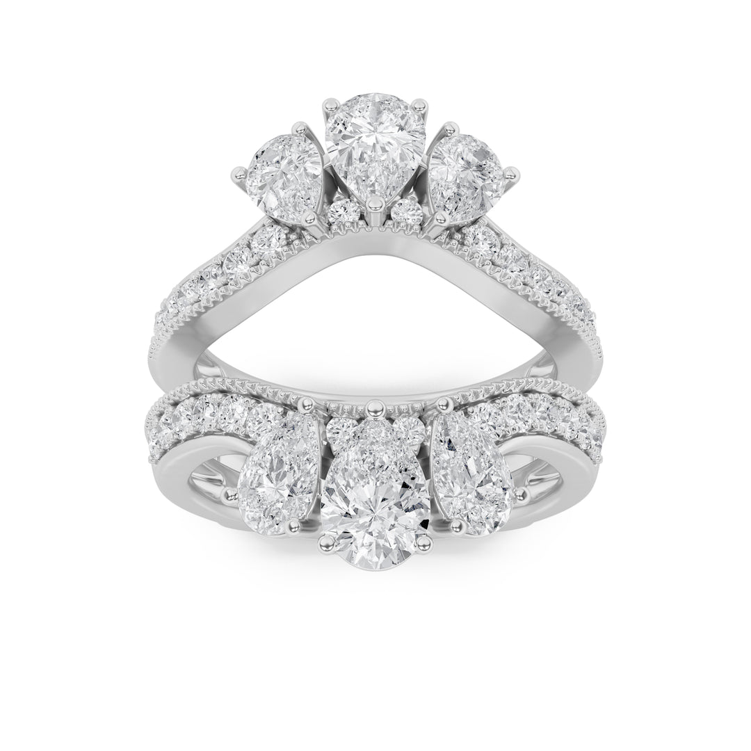 14K White Gold 2.1ctw Lab Diamond Ring, F Color