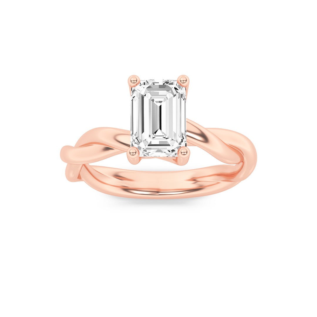 14K Rose Gold 1.5ct Lab Diamond Ring, G Color VS+