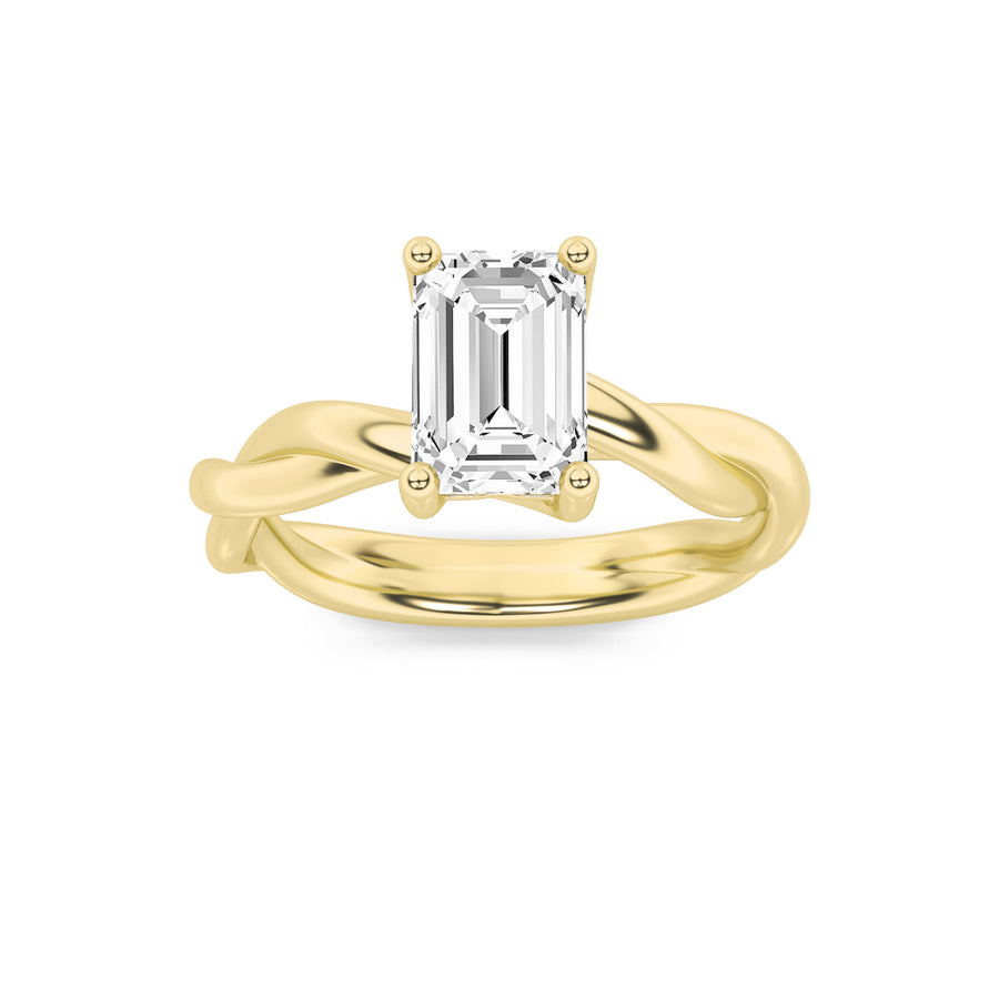14K Yellow Gold 1.5ctw Lab Diamond Emerald Ring Sz 7