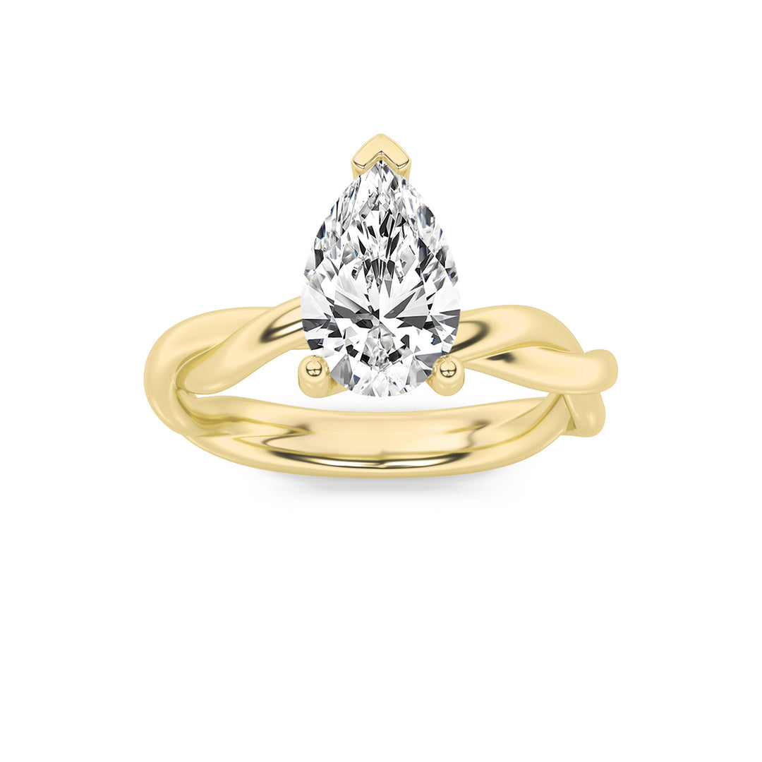 14K White Gold 2ct Lab Diamond Ring, F Color VS+