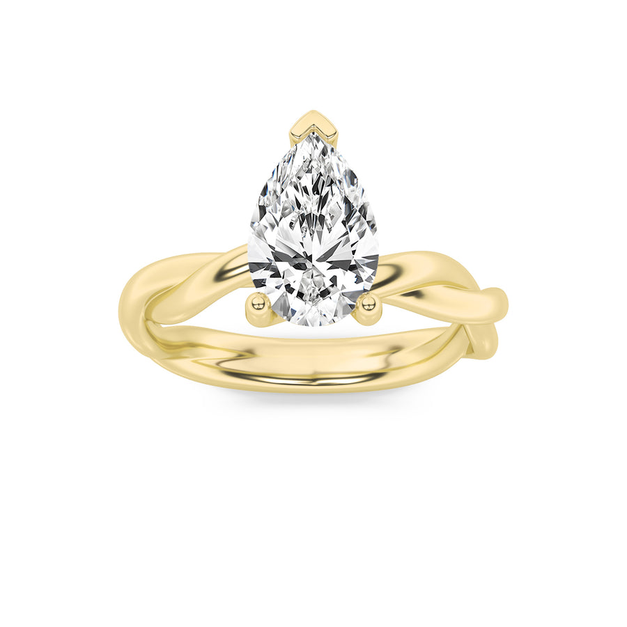 14K White Gold 2ct Lab Diamond Ring, F Color VS+