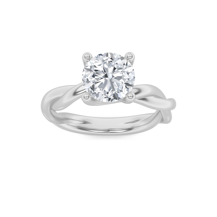 14K White Gold 1.5ct Lab Diamond Ring, F Color VS+
