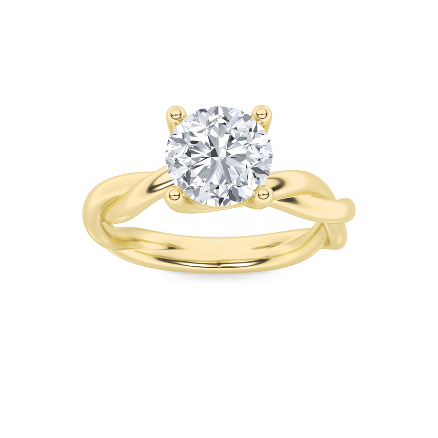 14K Yellow Gold 3ctw Lab Diamond Ring, G+ VS+ Sz 7